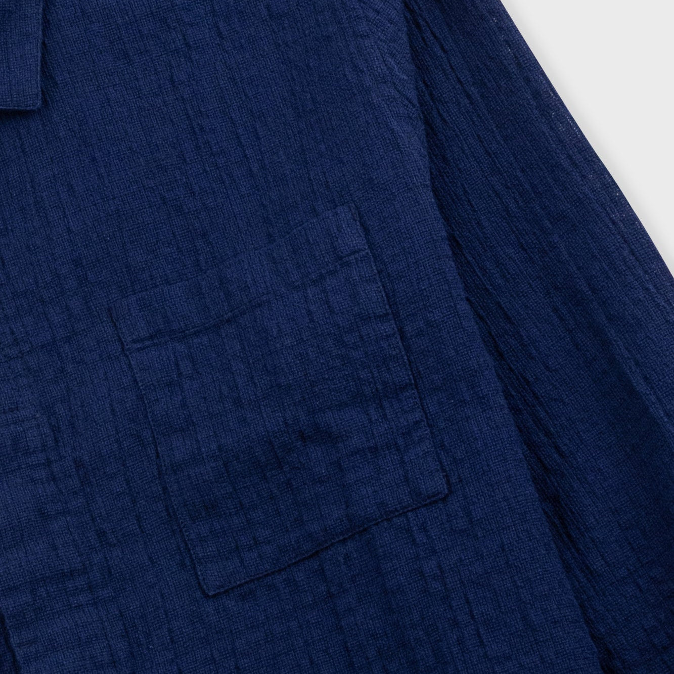 Folk Patch Open Weave Navy Shirt