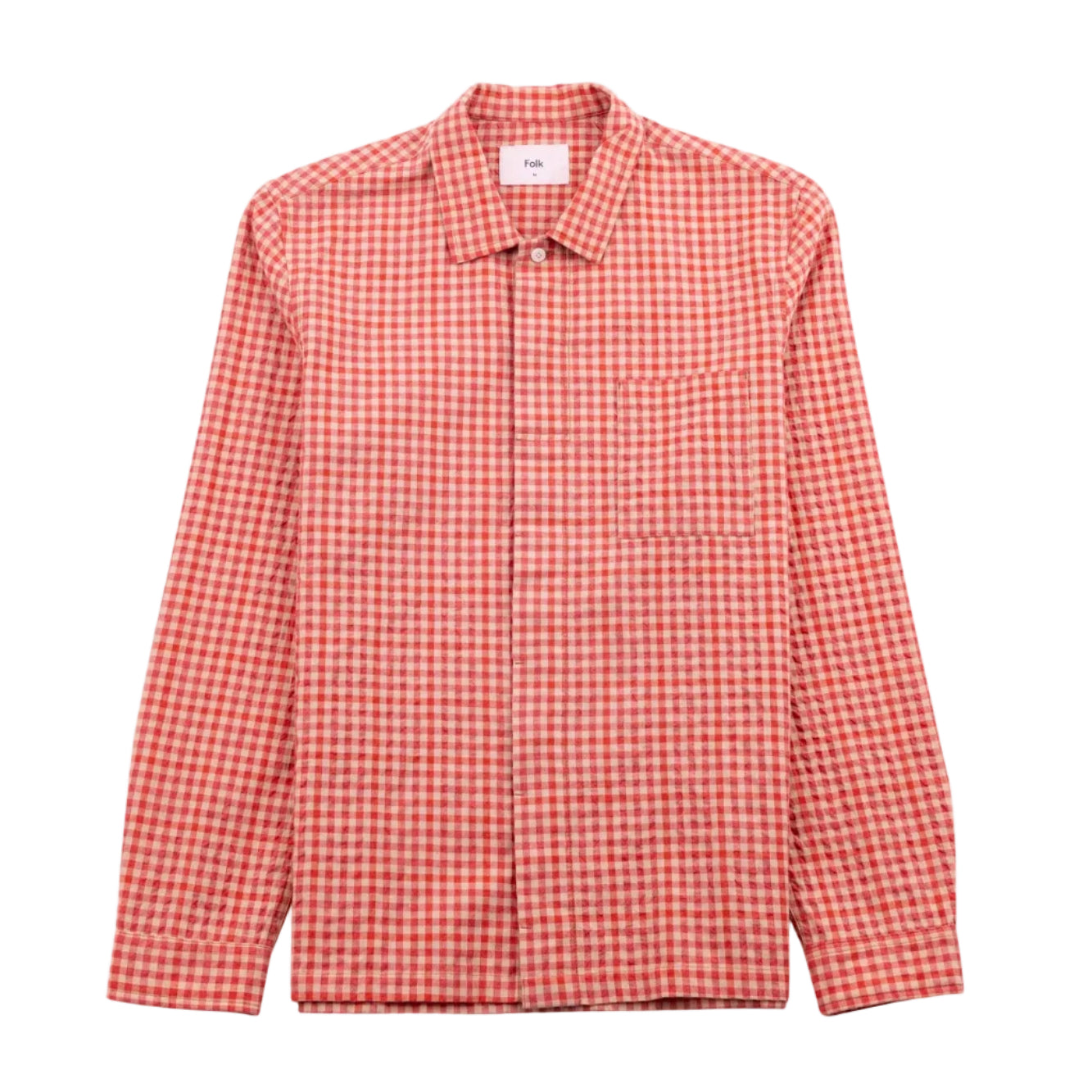 Folk Patch Red Oxide Textured Shirt