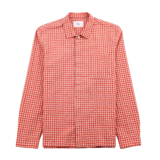 Folk Patch Red Oxide Textured Shirt