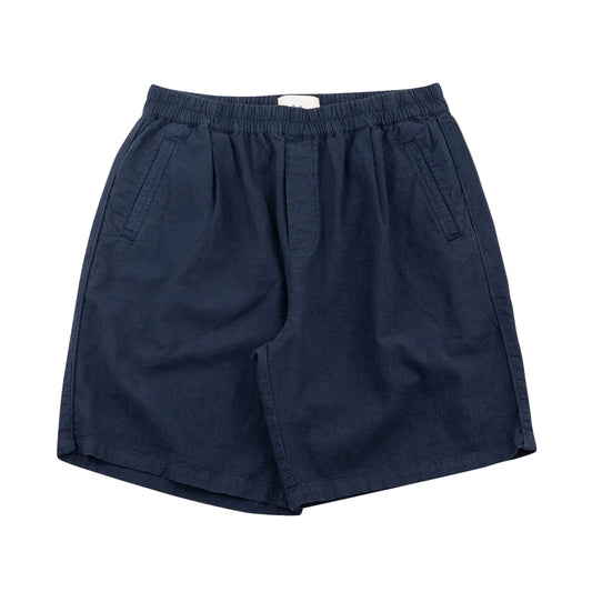 Folk Relaxed Assembly Cotton Linen Navy Short