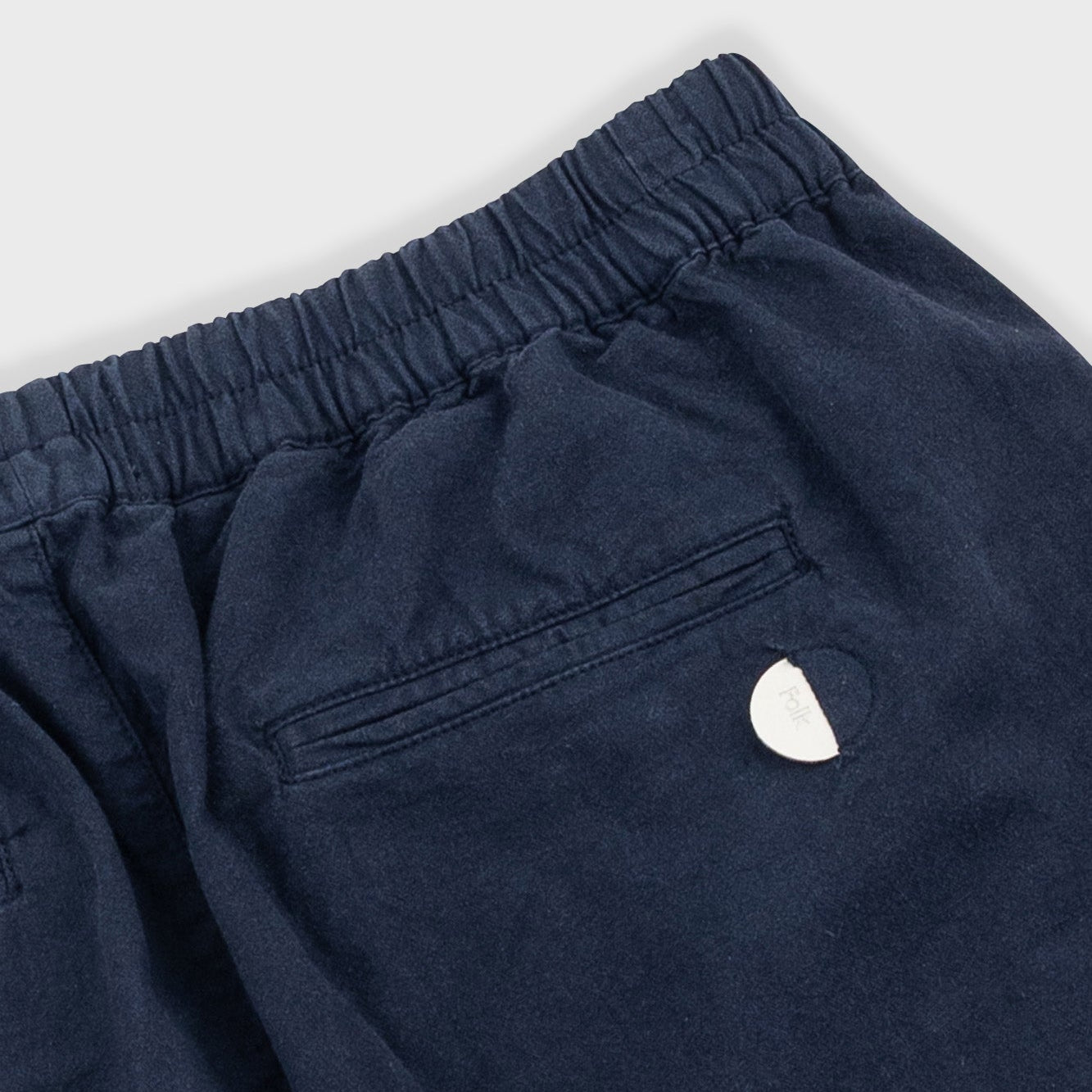 Folk Relaxed Assembly Cotton Linen Navy Short