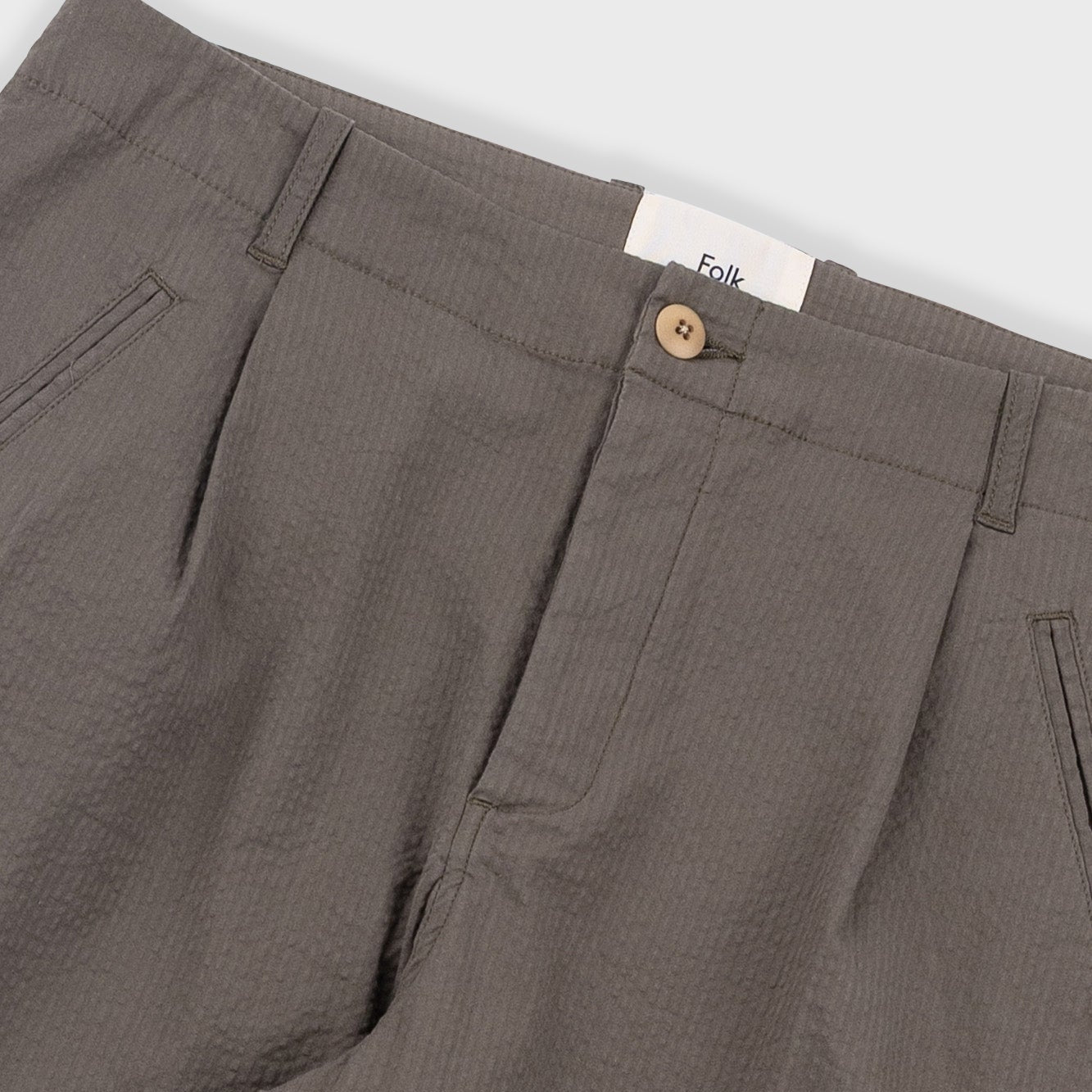 Folk Assembly Seersucker Olive Trouser Pant