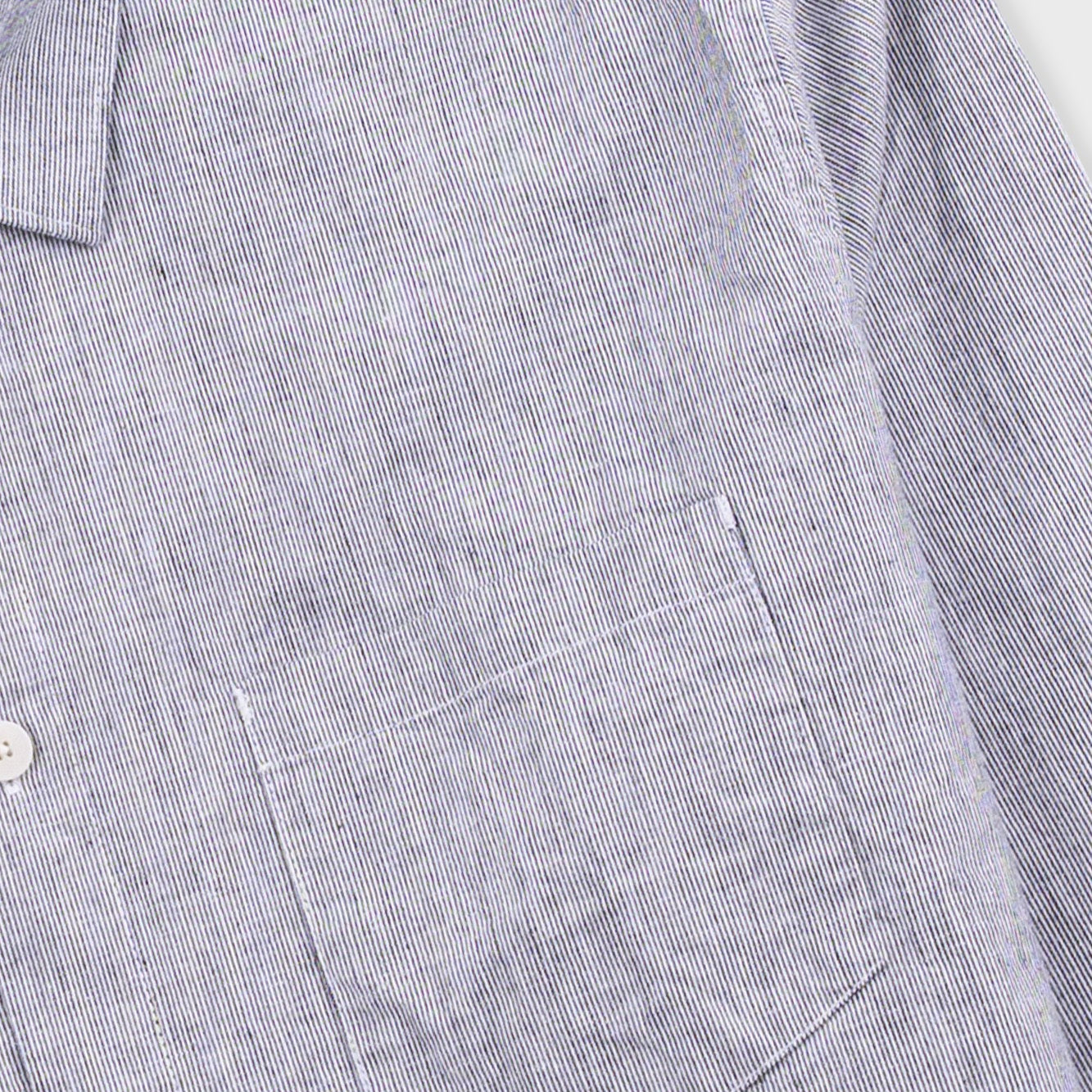Folk Relaxed Fit Micro Stripe Black Linen Shirt