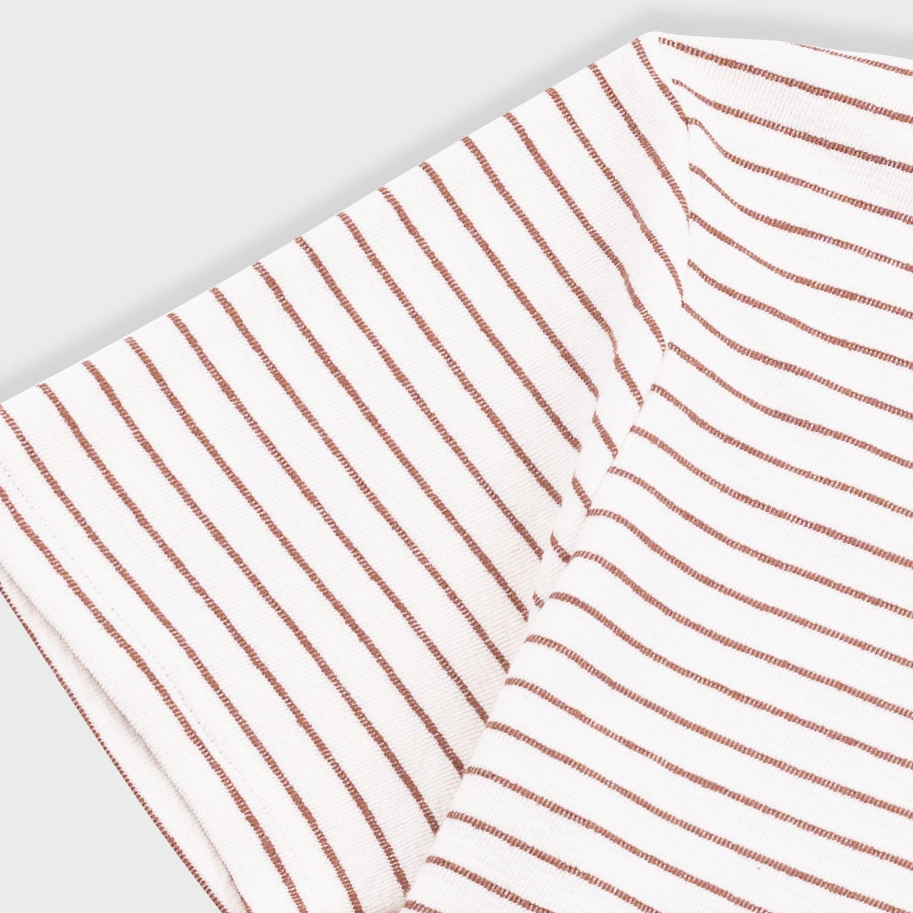 Folk Textured Stripe Ecru Red Tee