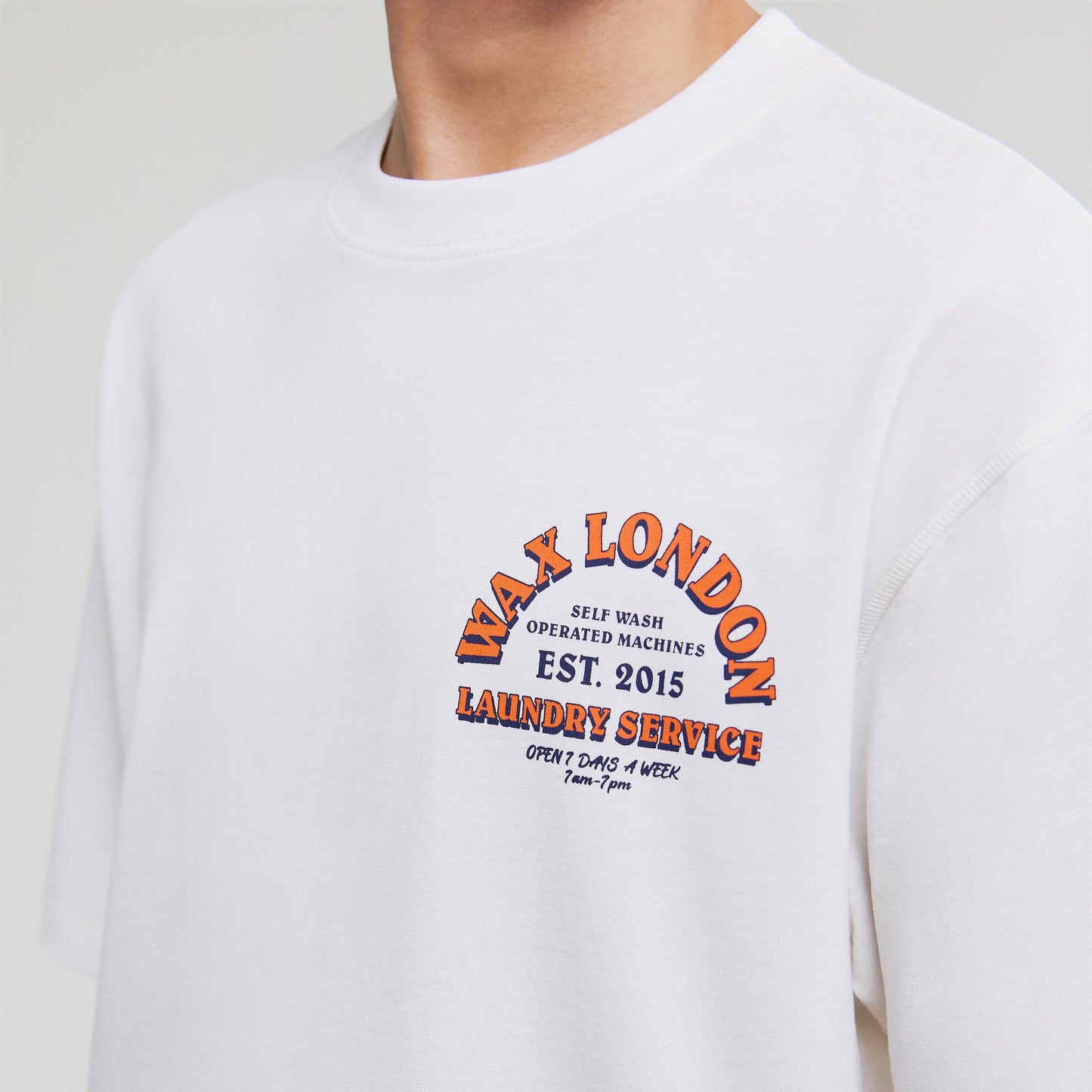 Wax London Milton Laundry Print White Tee