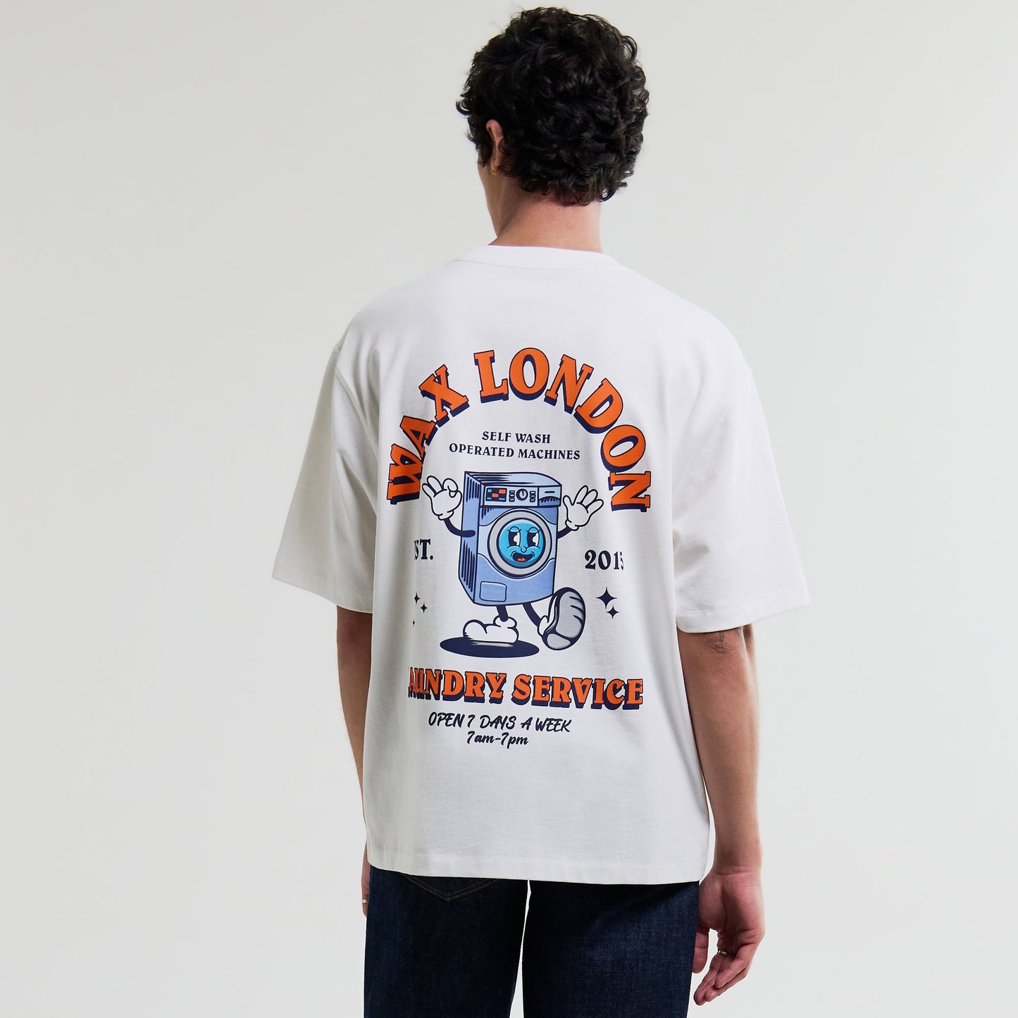 Wax London Milton Laundry Print White Tee