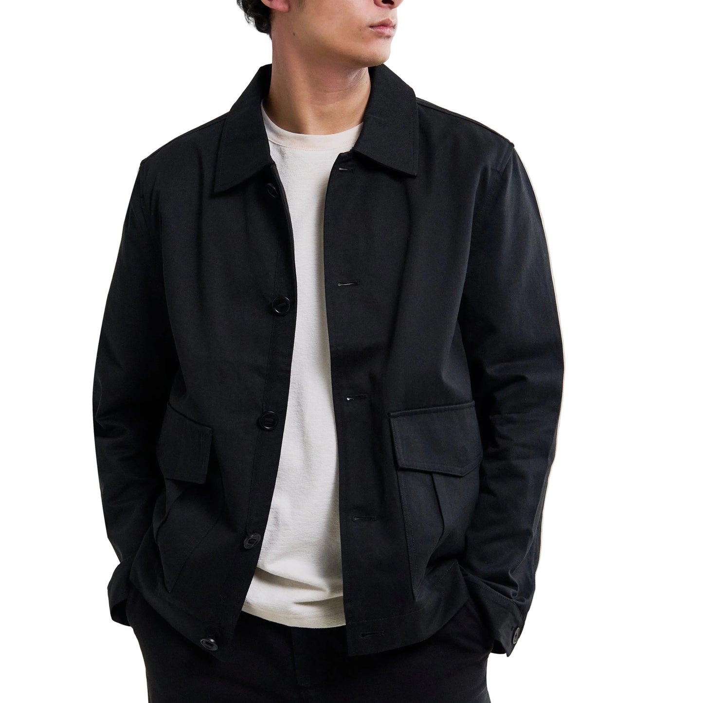 Wax London Strand Cotton Tencel Black Jacket