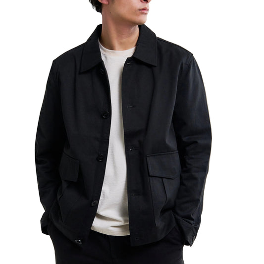 Wax London Strand Cotton Tencel Black Jacket