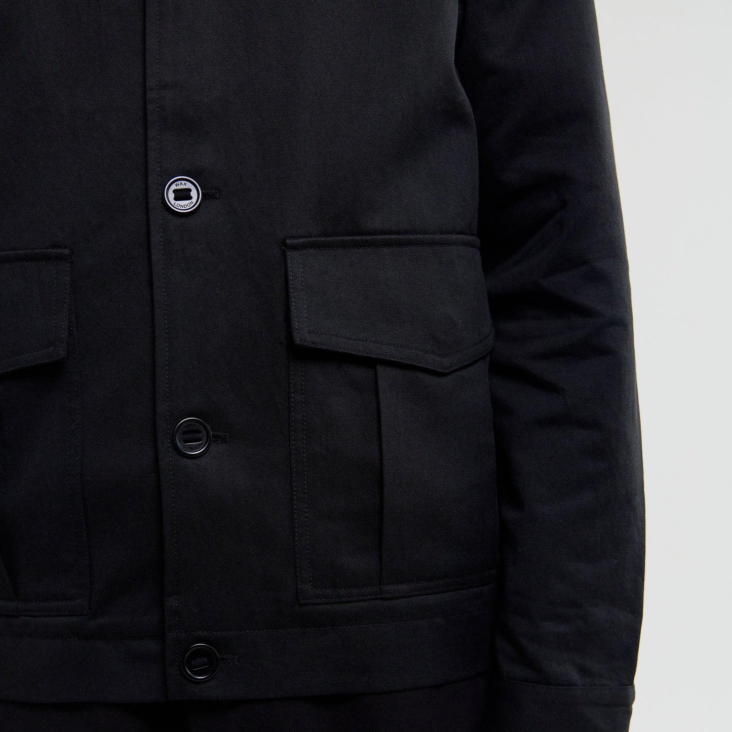 Wax London Strand Cotton Tencel Black Jacket