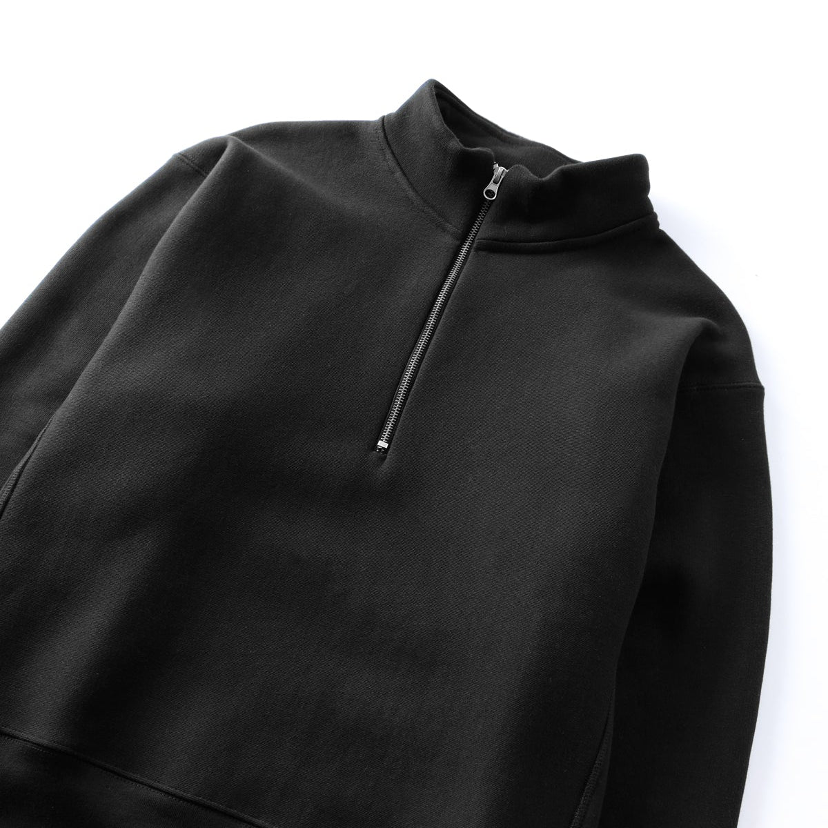 Power Goods Super Weight Black Quarter Zip Sweatshirt