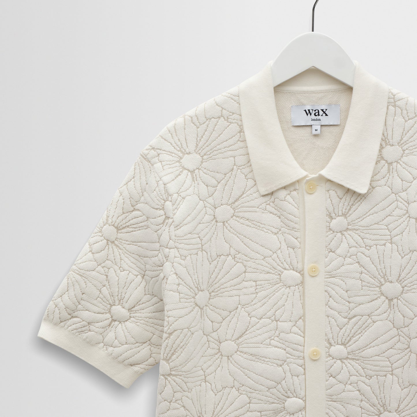 Wax London Tellaro Flower Jacquard Ecru Natural Shirt