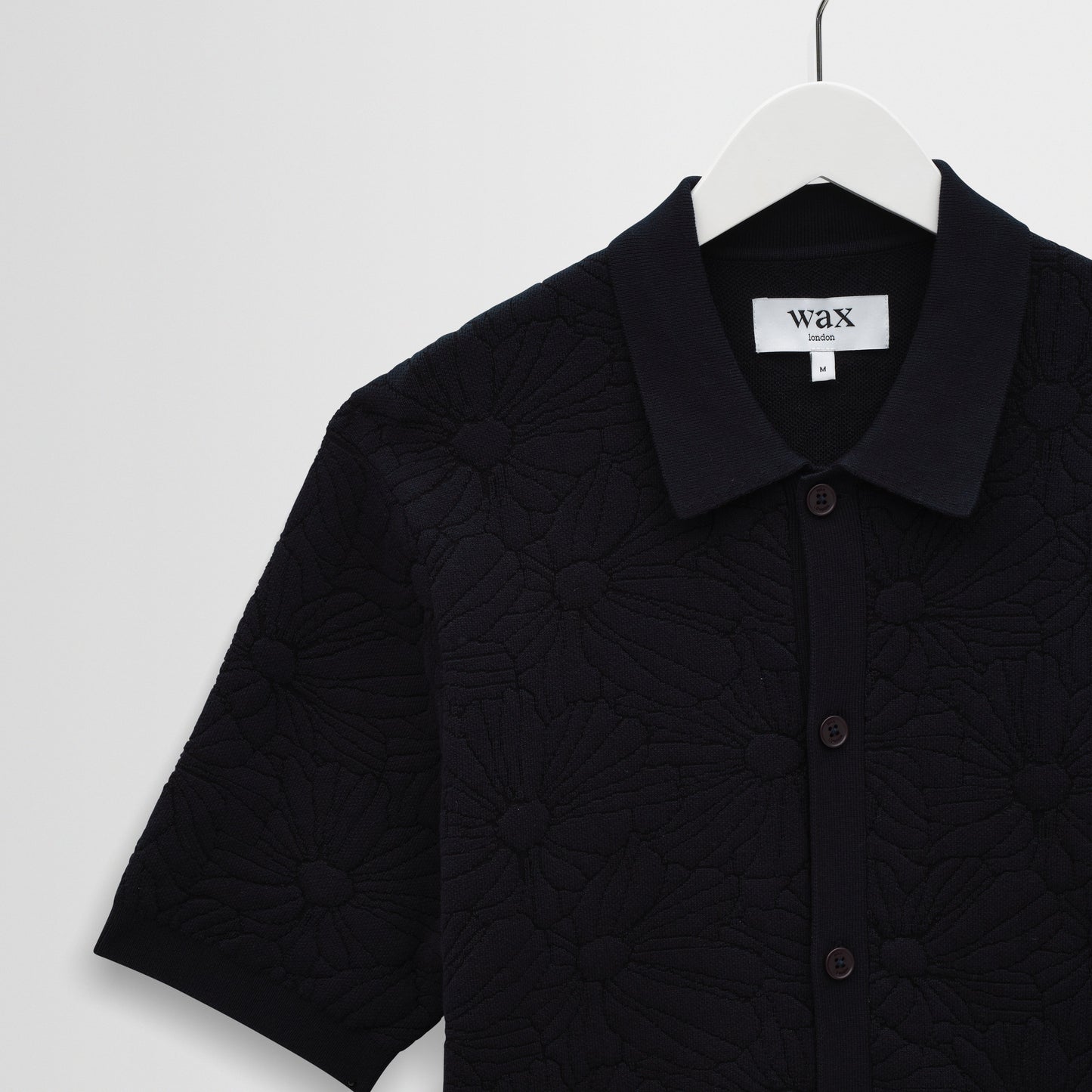 Wax London Tellaro Flower Jacquard Navy Black Shirt