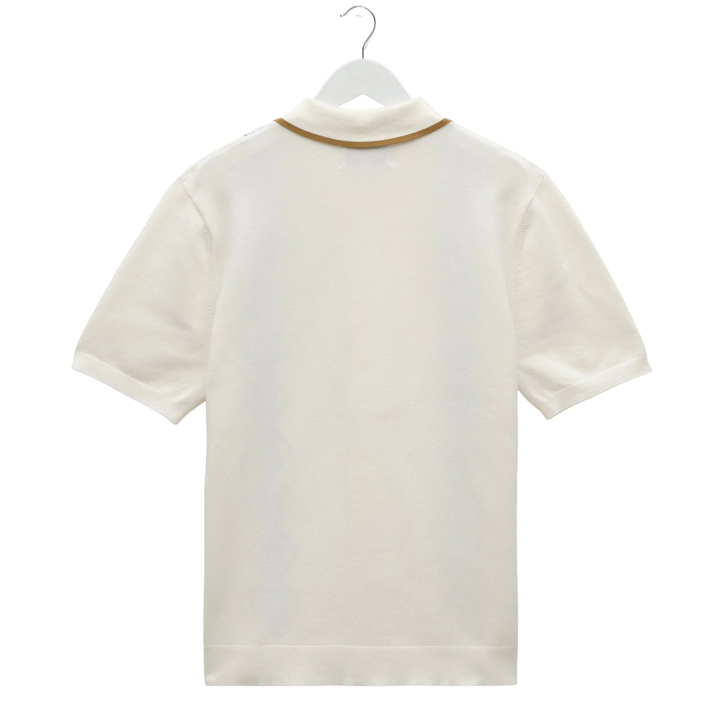 Wax London Tellaro Retro Embroidery Ecru Blue SS Shirt