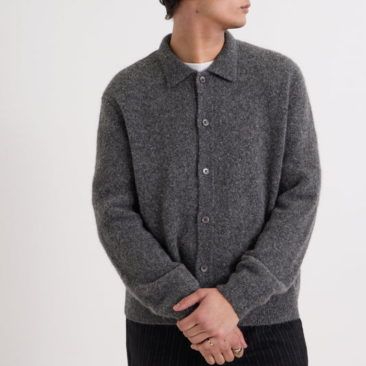 Wax London Tristan L/S Fluffy Wool Polo Charcoal Knit