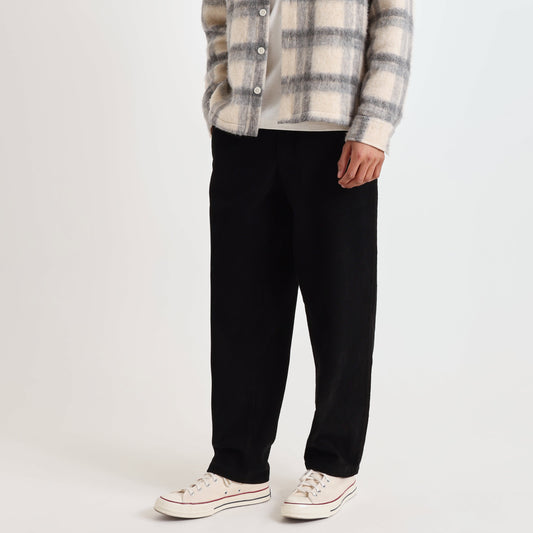 Wax London Tyne Cotton Corduroy Black Trouser