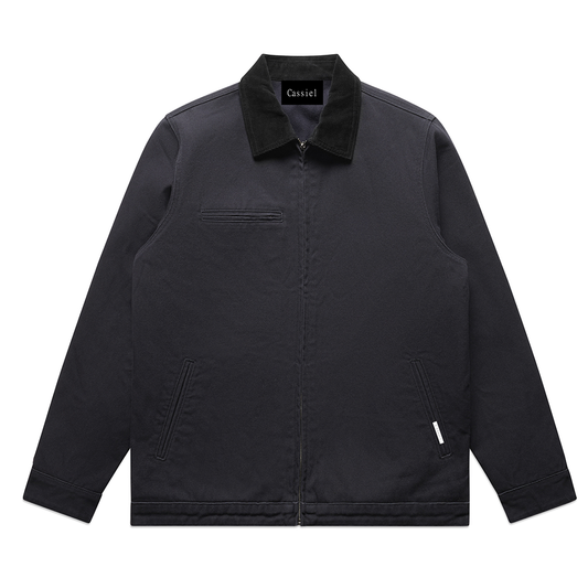 Cassiel Canvas Cord Collar Navy Jacket