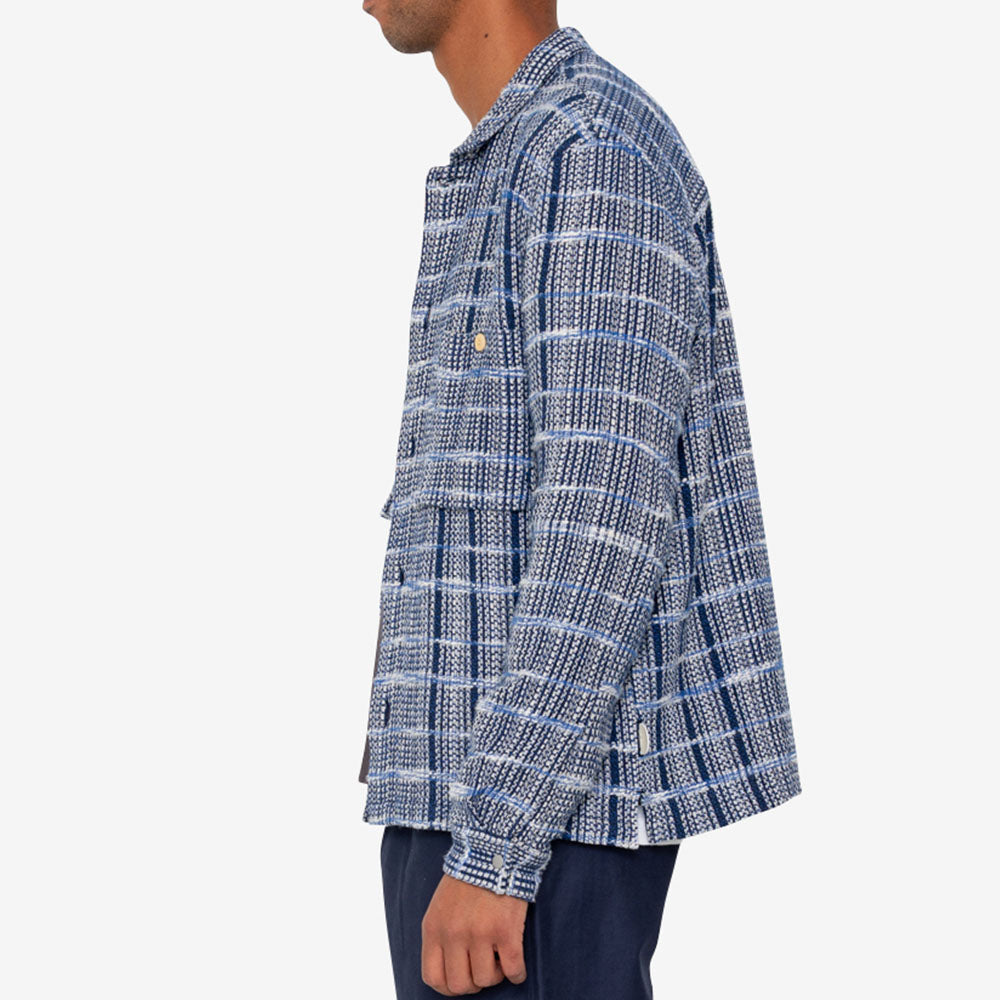 Folk Blue Tapestry Patch Overshirt