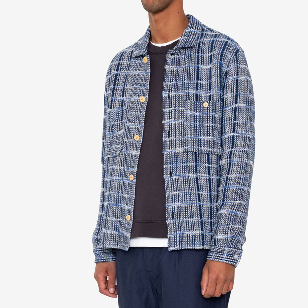 Folk Blue Tapestry Patch Overshirt