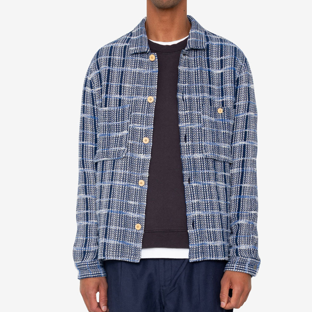 Folk Blue Tapestry Patch Overshirt