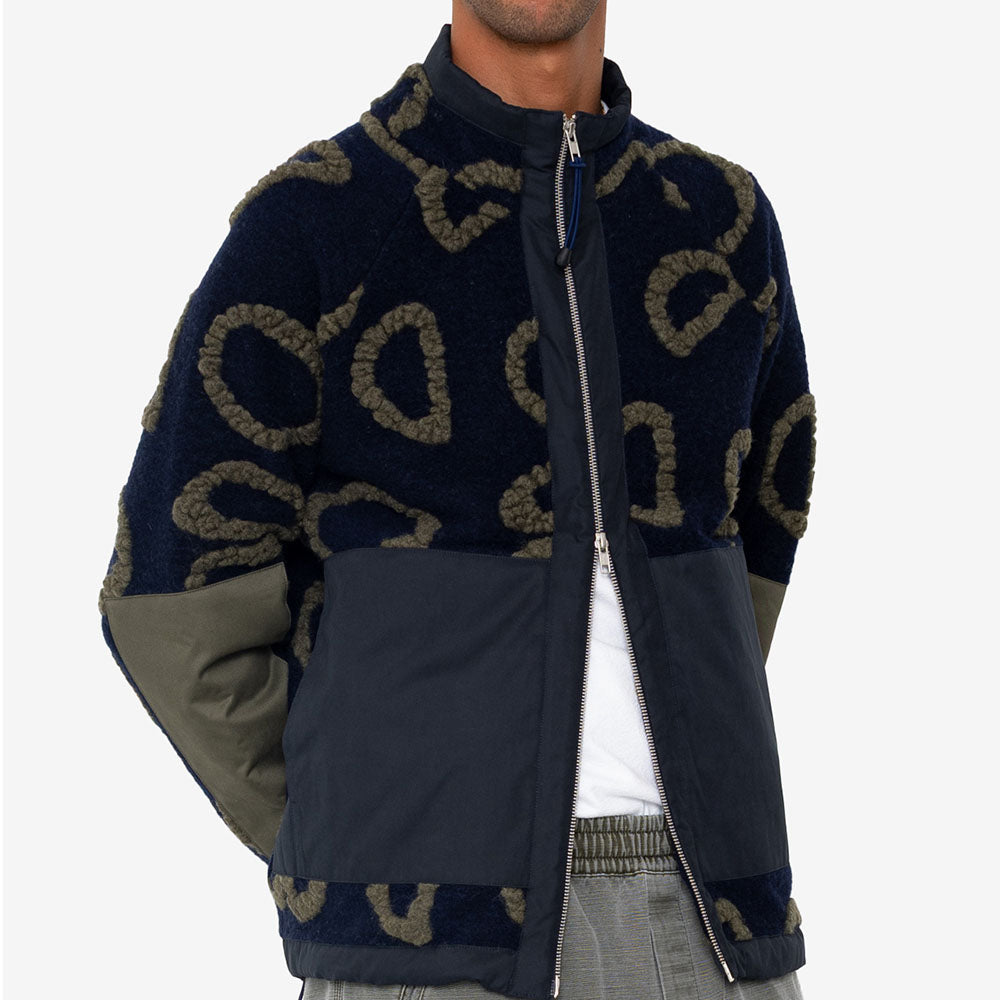 Folk Signal Circle Jacquard Navy Fleece