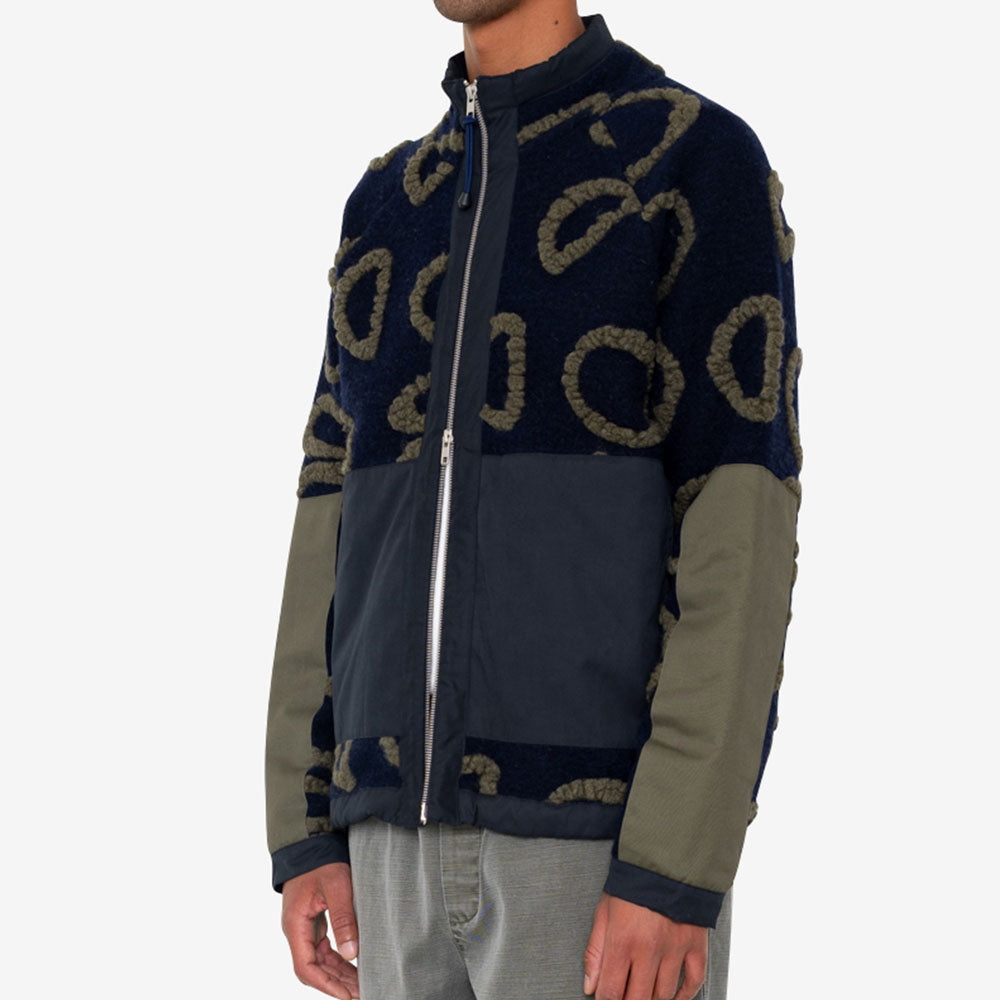 Folk Signal Circle Jacquard Navy Fleece