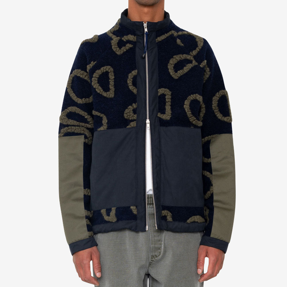 Folk Signal Circle Jacquard Navy Fleece