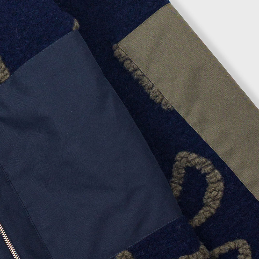 Folk Signal Circle Jacquard Navy Fleece
