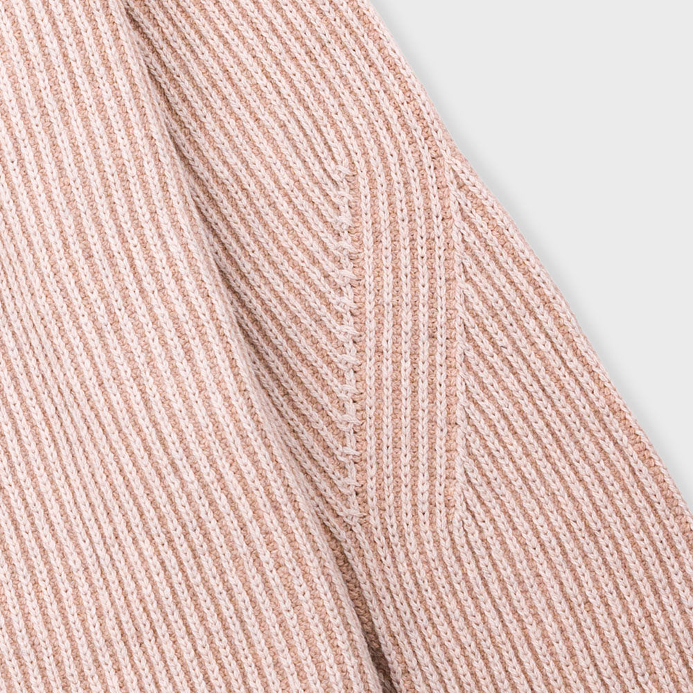 Folk Plated Rib Crew Stone Ecru Knit