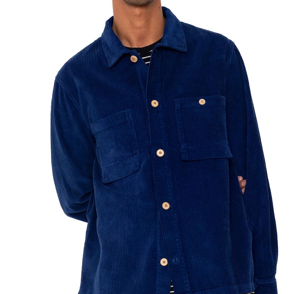 Folk Rich Chunky Cord Navy Overshirt