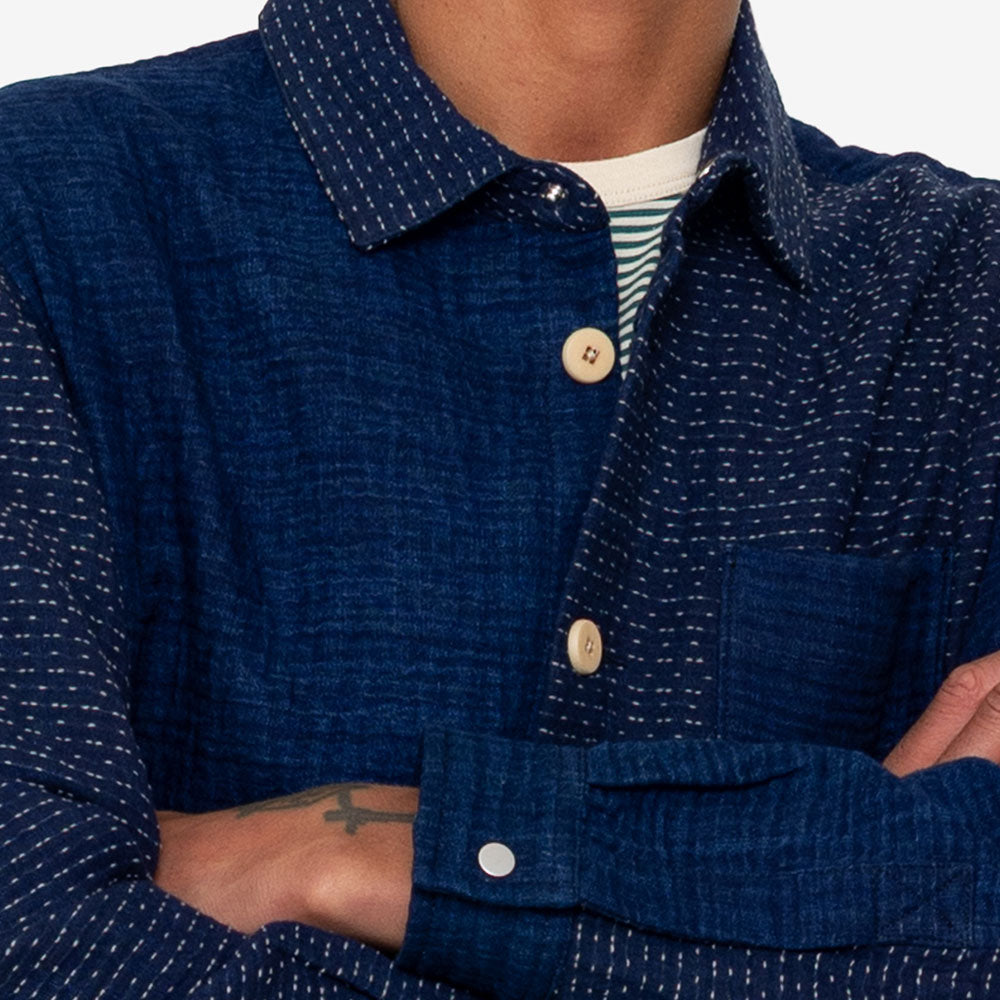 Folk Indigo Waffle Assembly Jacket