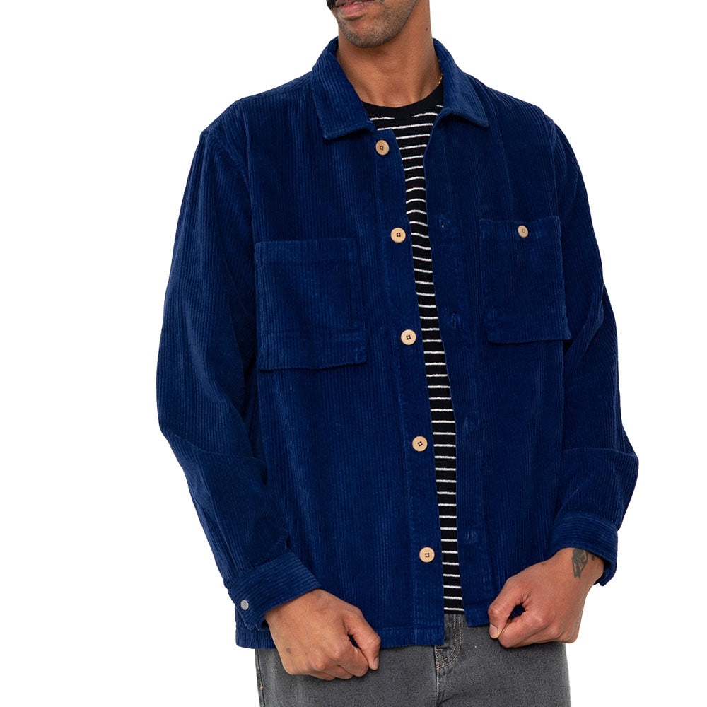 Folk Rich Chunky Cord Navy Overshirt