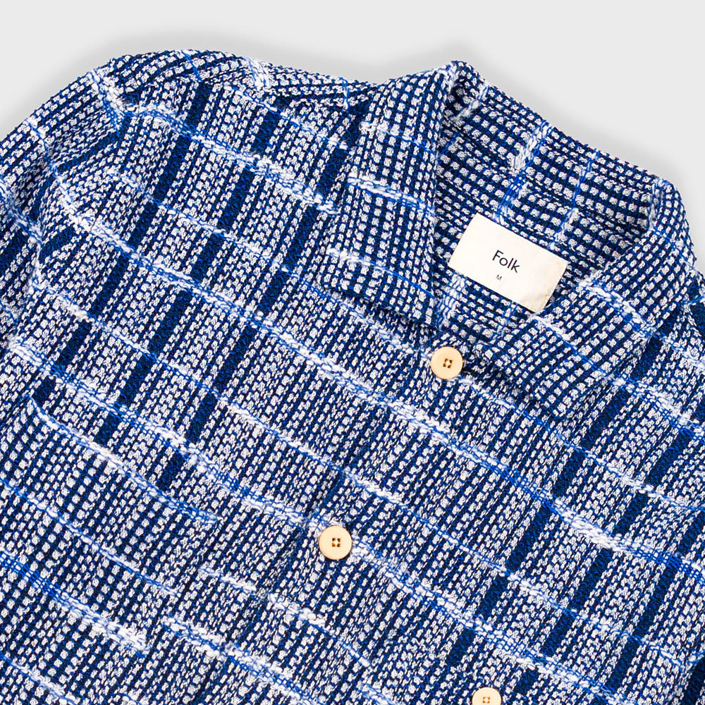 Folk Blue Tapestry Patch Overshirt