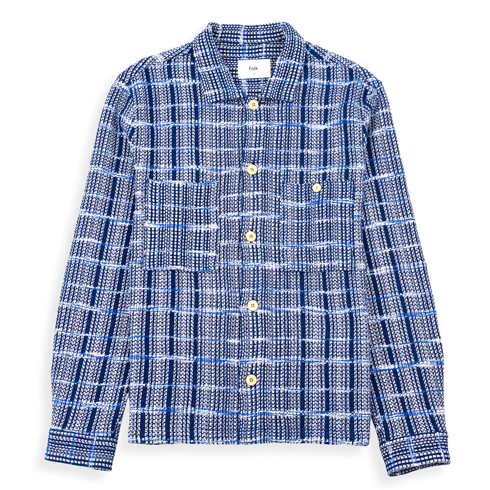 Folk Blue Tapestry Patch Overshirt