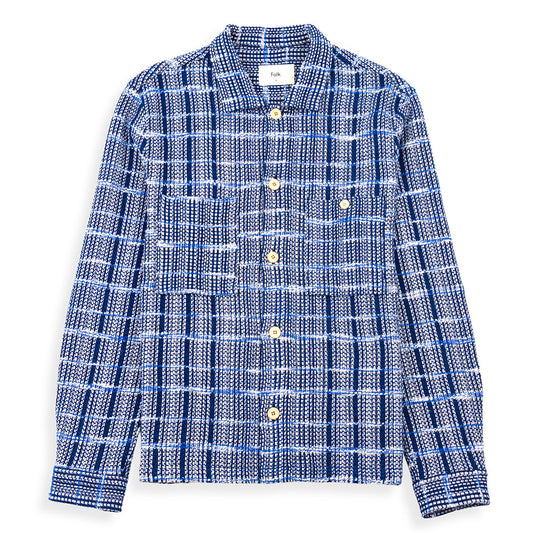 Folk Blue Tapestry Patch Overshirt