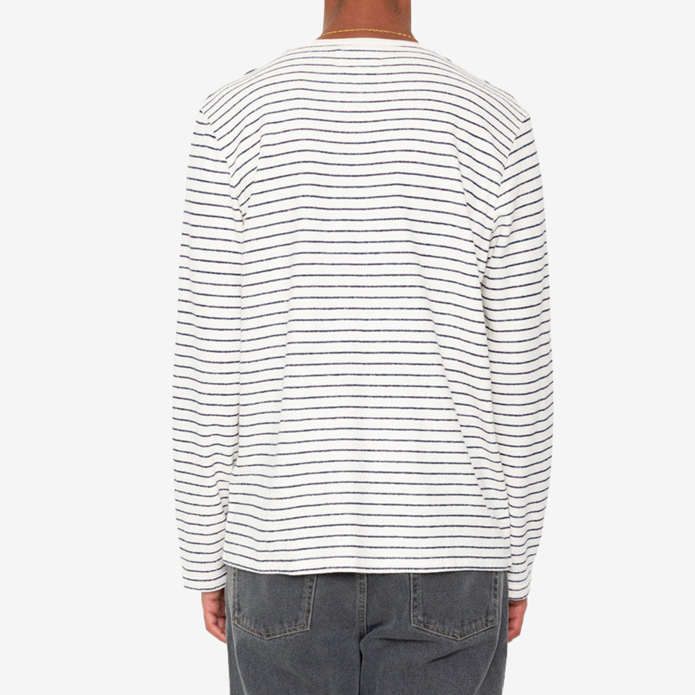 Folk Long Sleeve Textured Stripe Ecru Tee