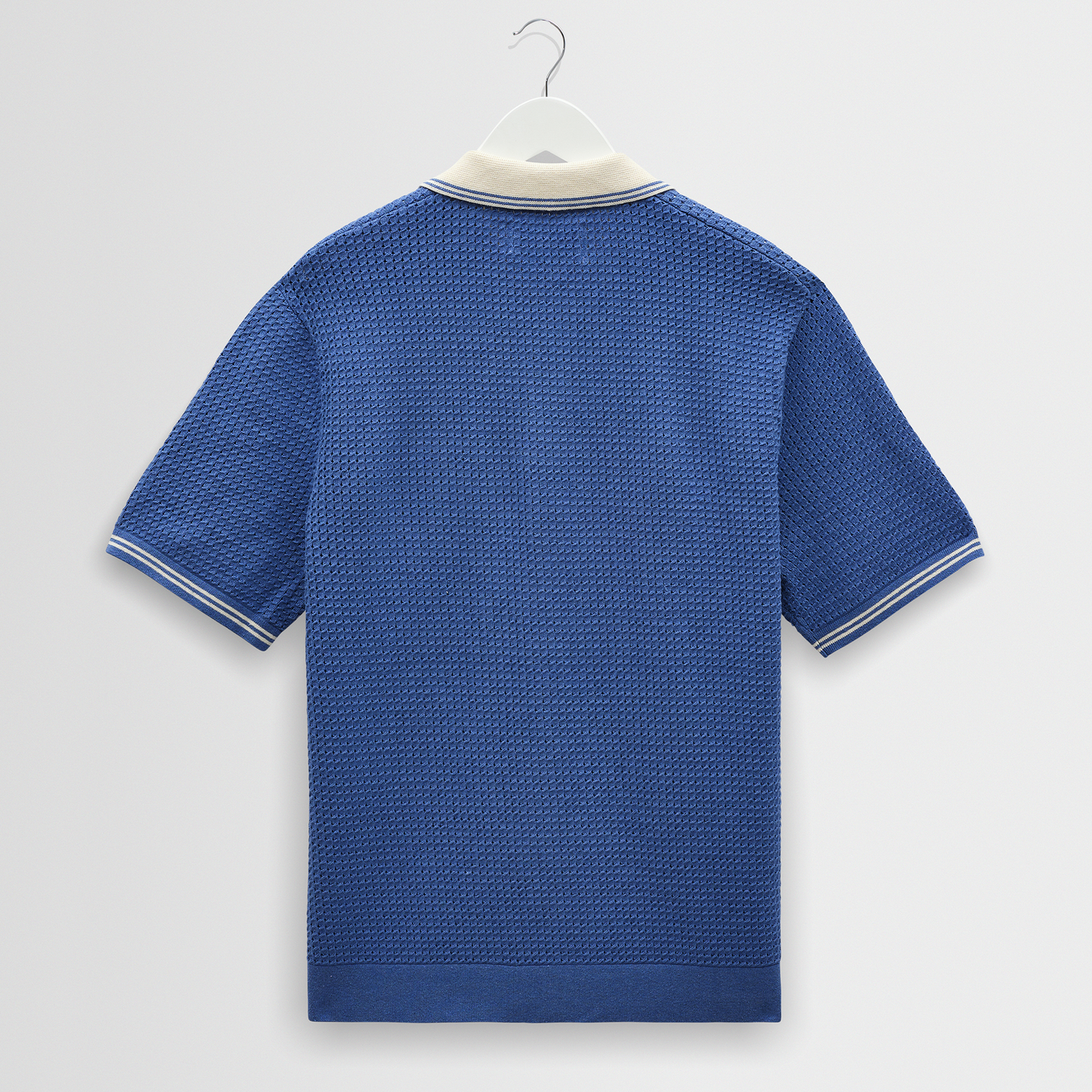 Wax London Belle Tipped Pointelle SS Blue Shirt