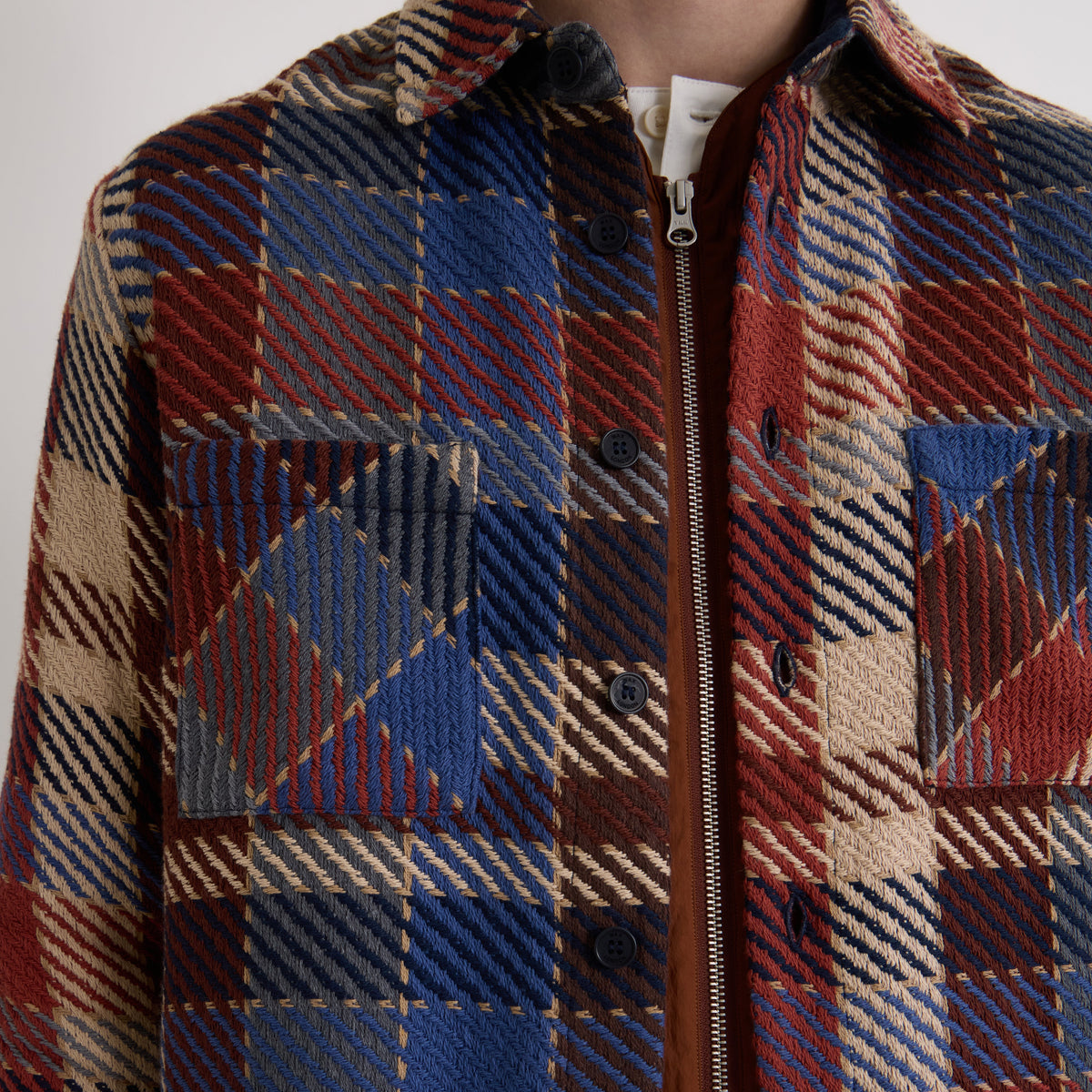 Wax London Whiting Pike Check Rust Multi Overshirt