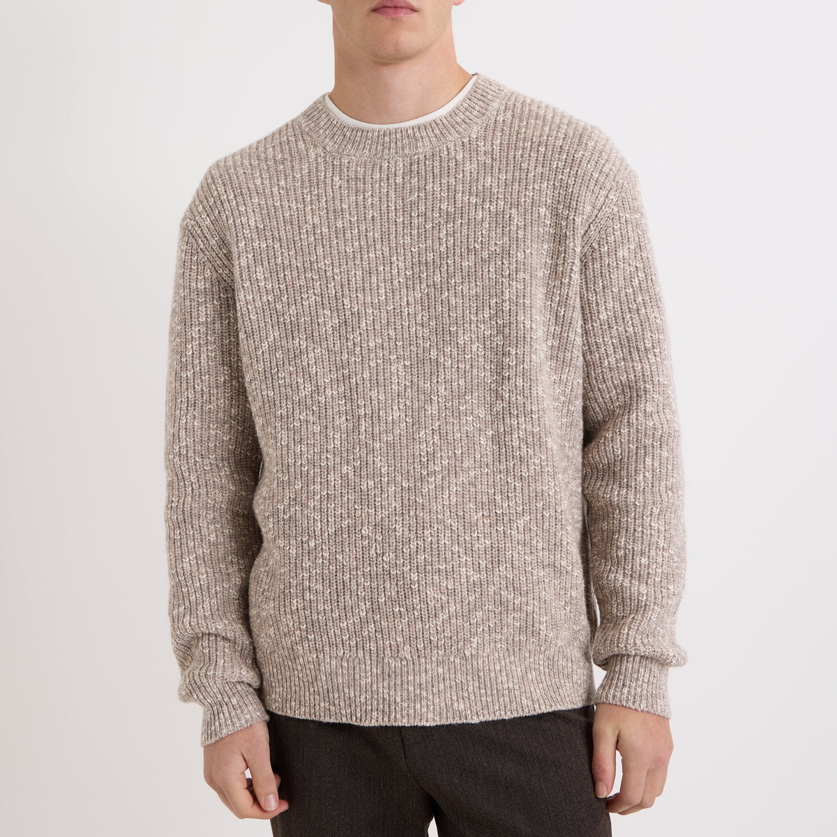 Wax London Wilde Crew Rib Fleck Natural Knit