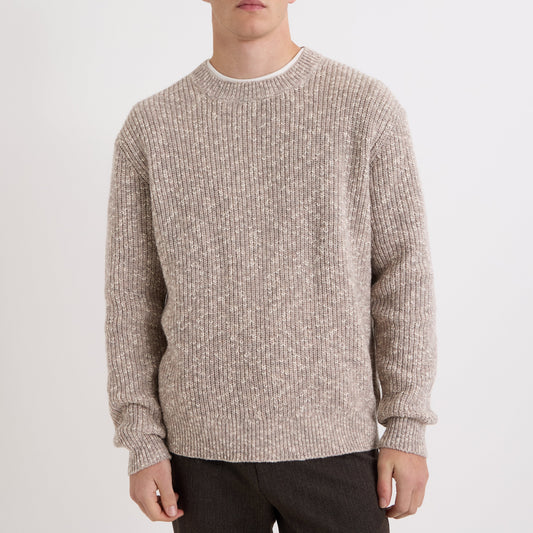 Wax London Wilde Crew Rib Fleck Natural Knit