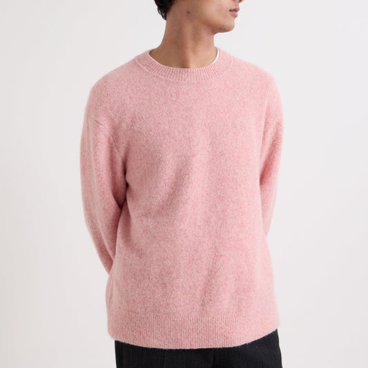 Wax London Wilde Crew Fluffy Wool Blend Pale Pink Knit