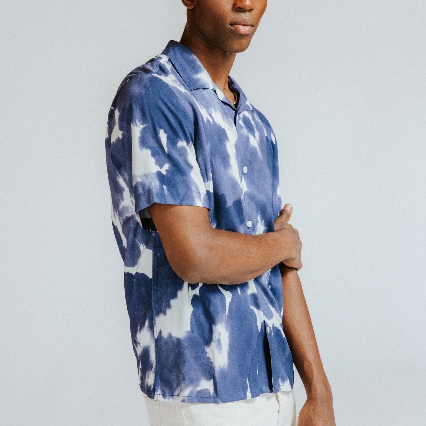 Wax London Didcot Pressed Floral Navy SS Shirt