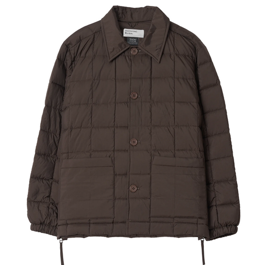 Universal Works Nylon Soft Shell Down Rams Brown Jacket