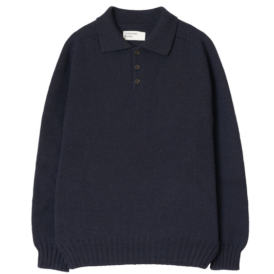 Universal Works Curtis Shetland Wild Navy Sweater