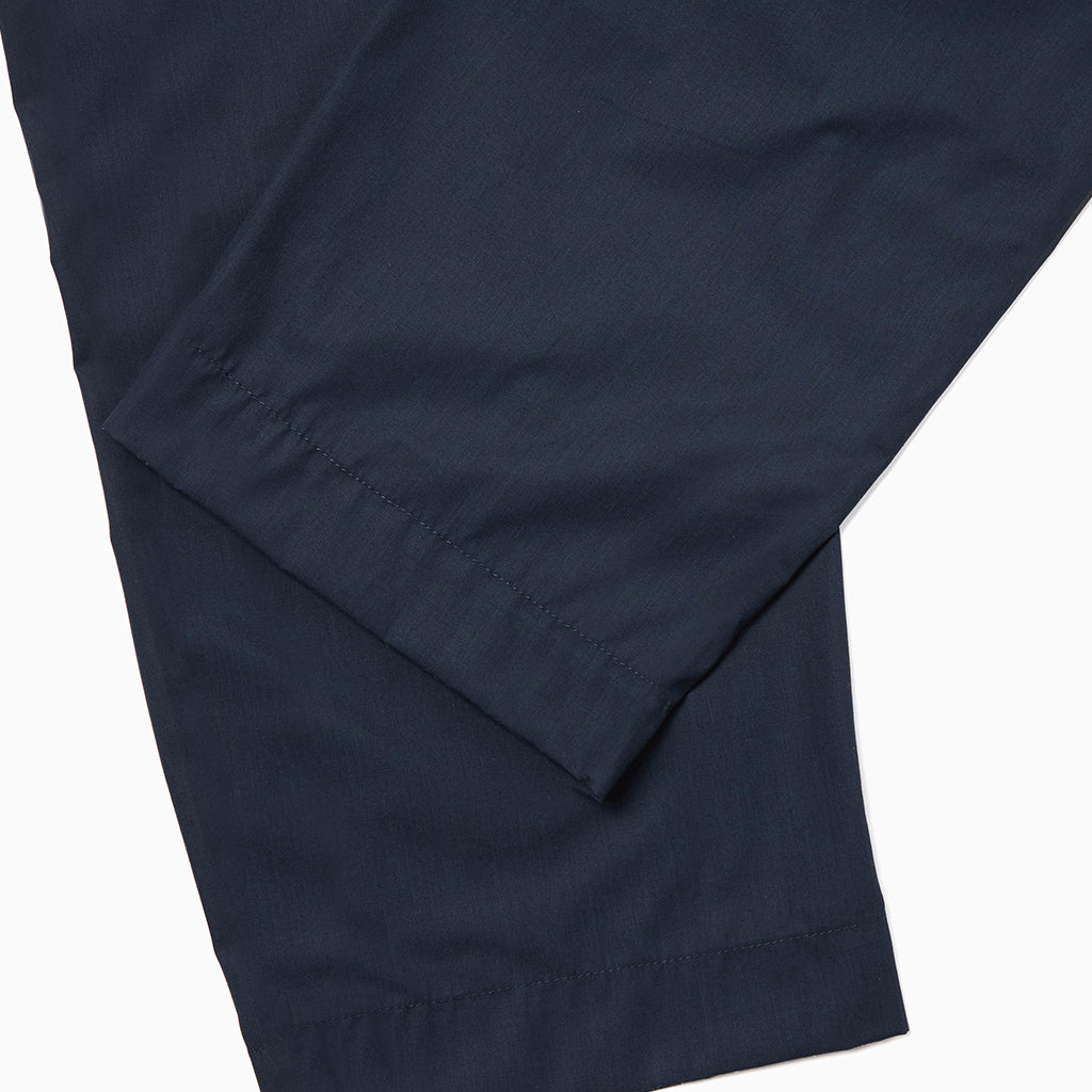 Universal Works Pleated Track Pant Poly Tech Navy Trouser