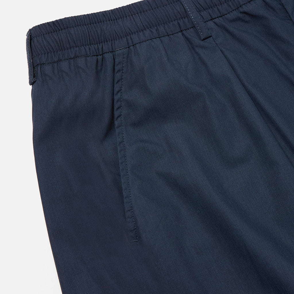 Universal Works Pleated Track Pant Poly Tech Navy Trouser
