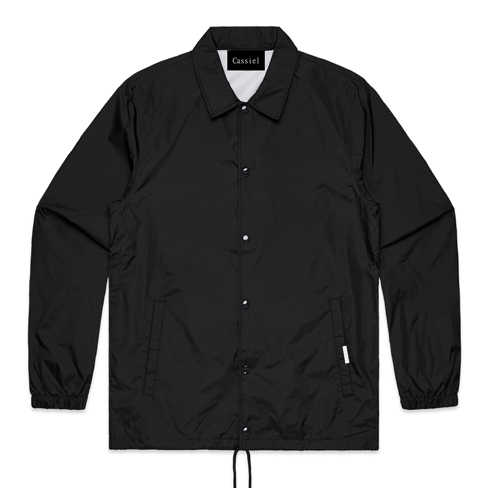 Cassiel Satin Nylon Black Coach Jacket