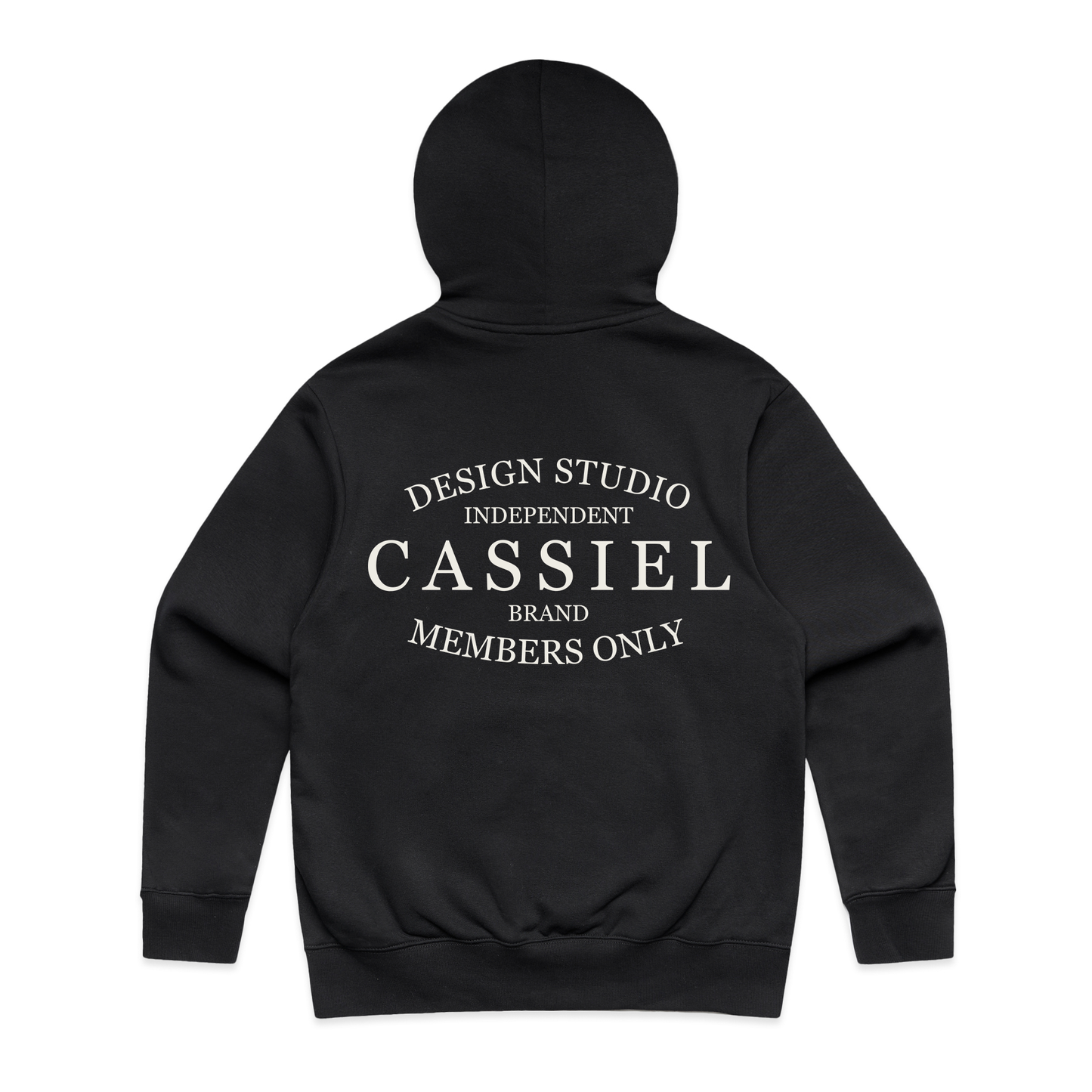 Cassiel Brand Black Heavyweight Hoodie Sweatshirt