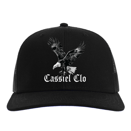 Cassiel Clo Eagle Embroidered Black Trucker Cap