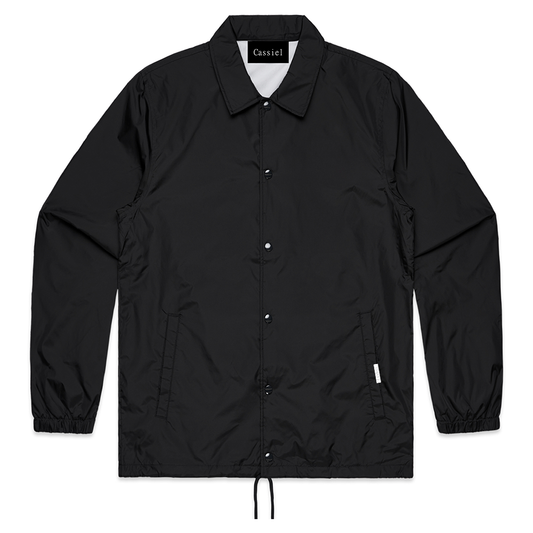 Cassiel Satin Nylon Black Coach Jacket