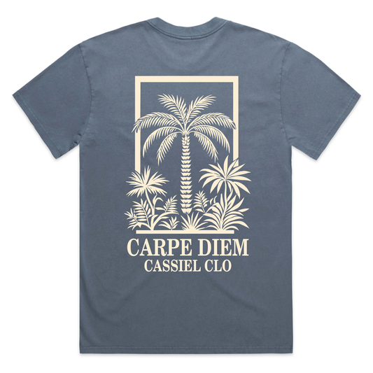 Cassiel Clo Carpe Diem Faded Indigo Tee